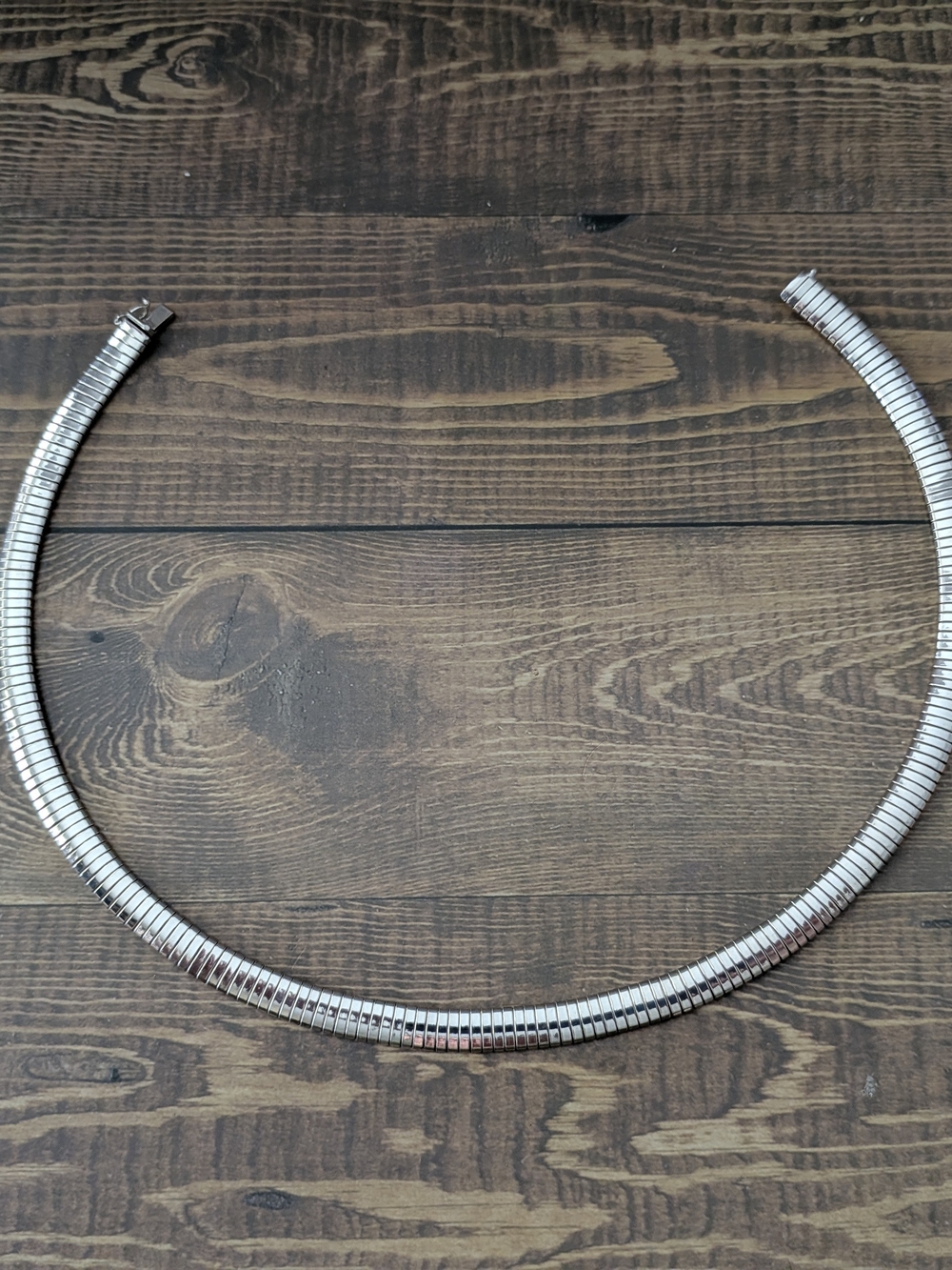 Vintage Italian 925 Sterling Silver Omega Collar Necklace 46g Mesh 17.5" PRS